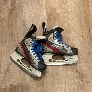 12Y Bauer Kids Hockey Skates - Black, Red, and Blue